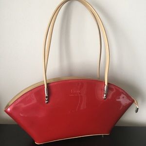 Beijo Red Over TheMoon Patent Purse LondonParis NY